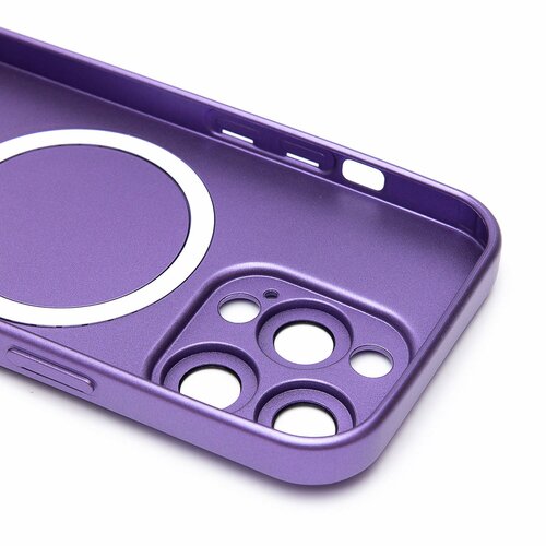 Накладка Apple iPhone 15 Pro пурпурный матовый со стеклами на камере силикон SafeMag - 6