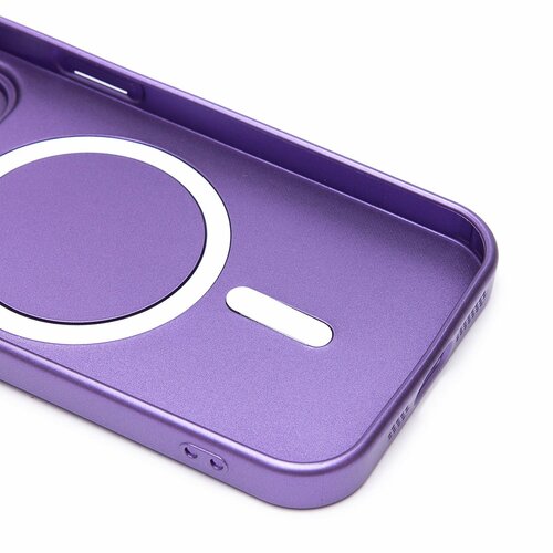 Накладка Apple iPhone 15 Pro пурпурный матовый со стеклами на камере силикон SafeMag - 7