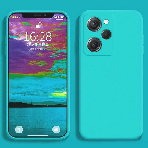 Накладка Xiaomi Poco X5 Pro 5G бирюзовый Silicone Case Full без лого