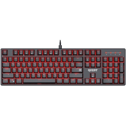 Клавиатура Defender Quest проводная игровая с подсветкой черный механическая - 3