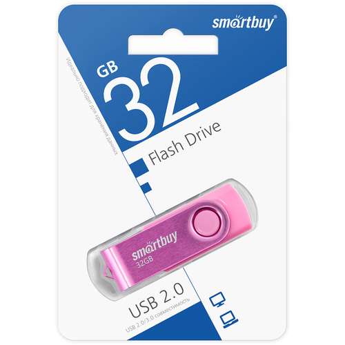 Флешка USB SmartBuy 32GB Twist USB 2.0, розовый