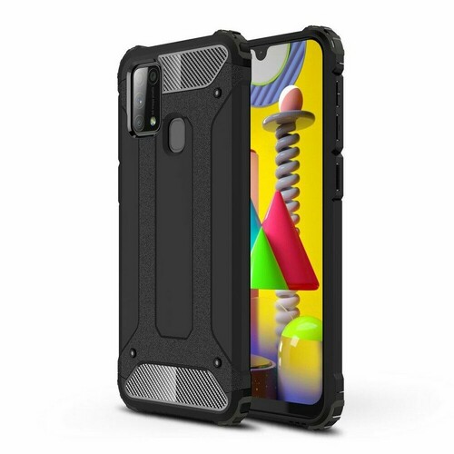 Накладка Samsung F41/M21s/M31 черный силикон+пластик Armor Case Противоударный