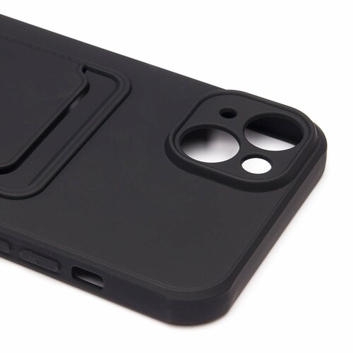 Накладка Apple iPhone 14 Plus черный с выталкивателем карты силикон С кардхолдером - 3