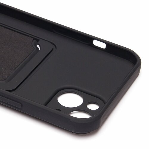 Накладка Apple iPhone 14 Plus черный с выталкивателем карты силикон С кардхолдером - 6