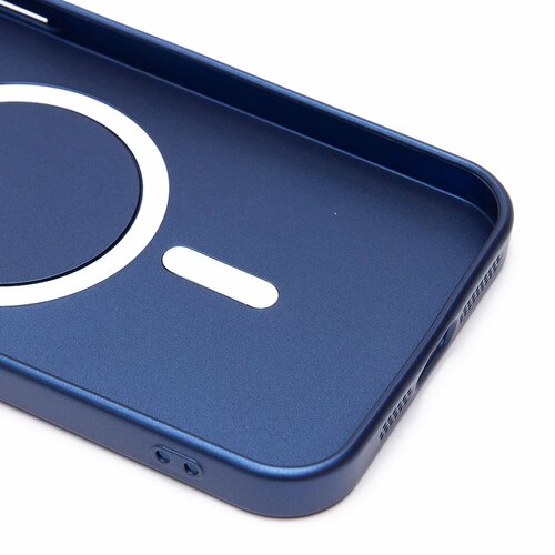Накладка Apple iPhone 15 Pro Max темно-синий матовый со стеклами на камере силикон SafeMag - 7