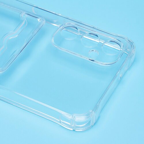 Накладка Samsung A05s прозрачный с визитницей и защитой камеры силикон Противоударный - 3