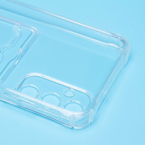 Накладка Samsung A05s прозрачный с визитницей и защитой камеры силикон Противоударный - 6