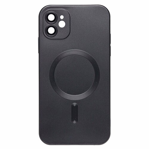 Накладка Apple iPhone 15 Pro Max черный матовый со стеклами на камере силикон SafeMag