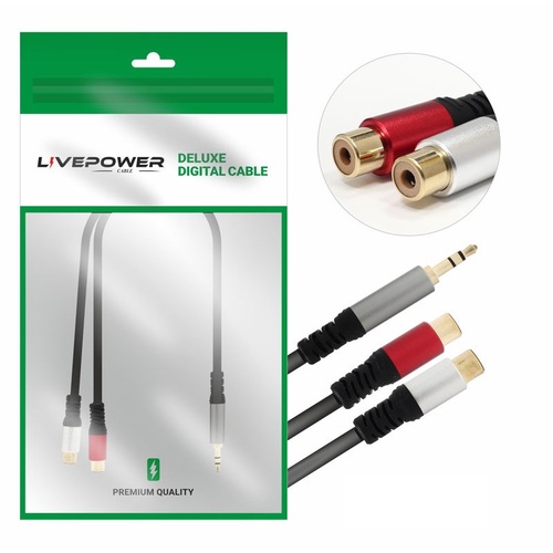 Переходник Jack 3.5(п) - 2 RCA(м) Live-Power H245 0,3 м.