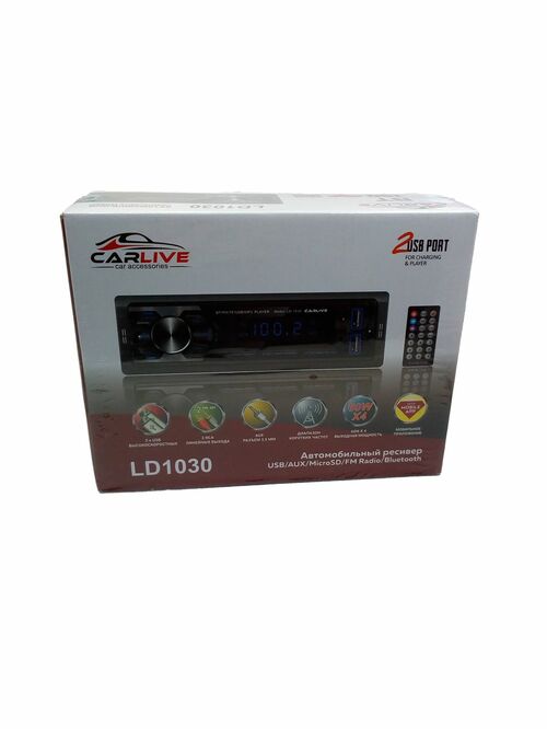 Автомагнитола CarLive LD1030 1 din 2*USB, microSD, AUX Bluetooth, пду