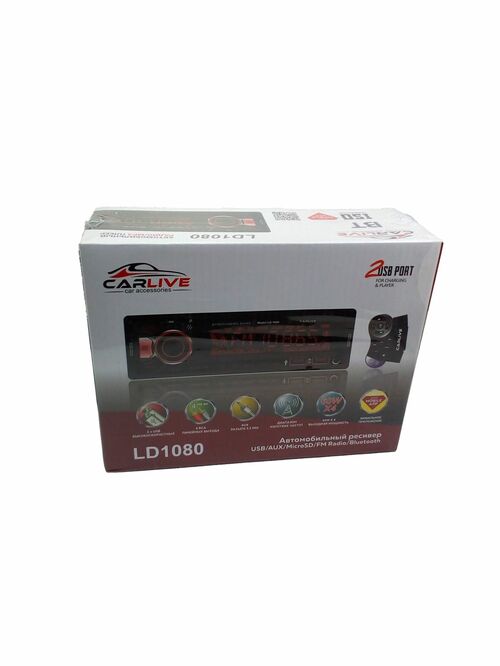 Автомагнитола CarLive LD1080 1 din 2*USB, microSD, AUX Bluetooth, мультируль 7 цветная подсветка