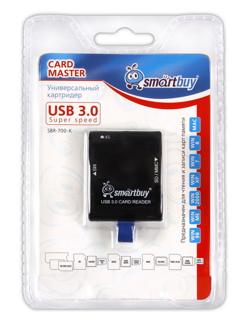 Картридер Smartbuy SBR-700 USB 3.0 microSD/SD/MMC/MS/M2/MiniSD