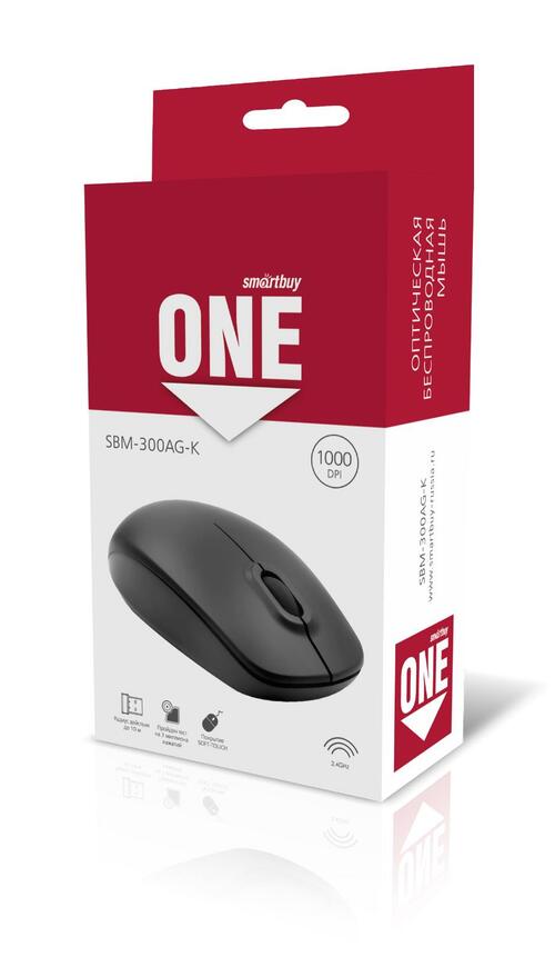 Мышь Smartbuy ONE SBM-300AG-K беспроводная оптическая 1000 dpi черный - 2