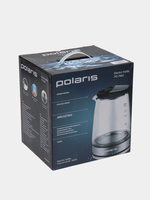 Чайник электрический Polaris PO-7993 2,2л, 1800Вт, LED подсветка, материал стекло, металл