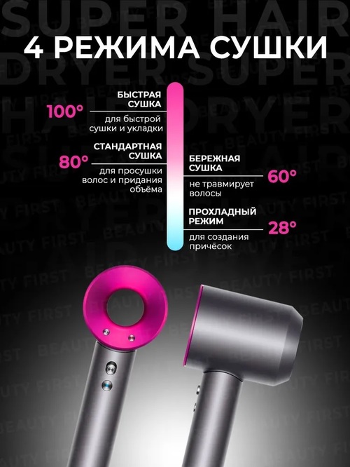 Фен для волос Super Hair Dryer TDK-178 1600Вт - 3