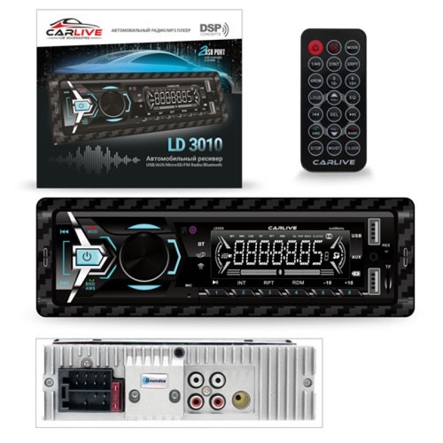 Автомагнитола CarLive LD3010 1 din 2*USB, microSD, AUX Bluetooth, пду, с охлаждением