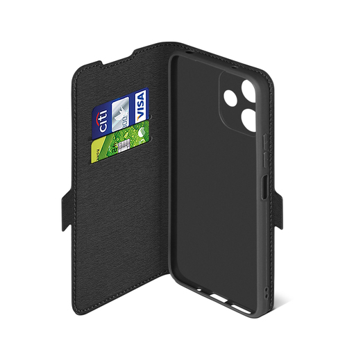 Чехол-книжка Xiaomi Poco M6 Pro 5G/Redmi 12 5G/Note 12R черный горизонтальный DF - 4