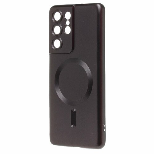 Накладка Samsung S21 Ultra/S30 Ultra черный матовый со стеклами на камере силикон SafeMag - 2