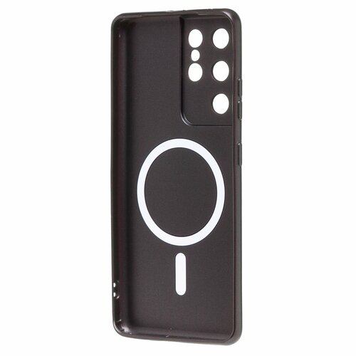 Накладка Samsung S21 Ultra/S30 Ultra черный матовый со стеклами на камере силикон SafeMag - 3