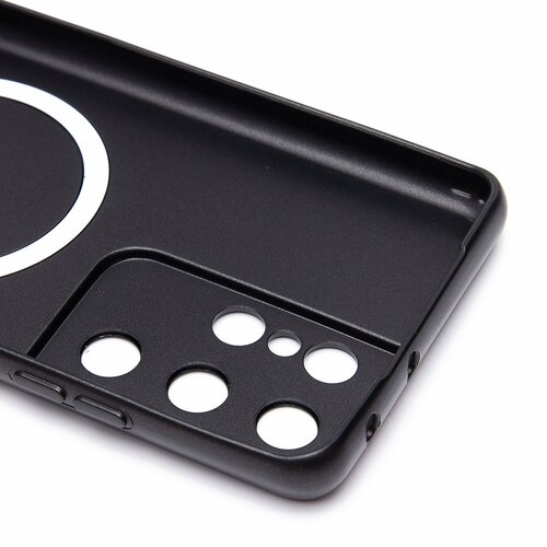 Накладка Samsung S21 Ultra/S30 Ultra черный матовый со стеклами на камере силикон SafeMag - 7