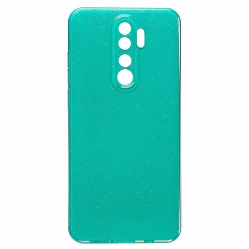 Накладка Xiaomi Redmi Note 8 Pro мятный с защитой камеры силикон+пластик Блестки