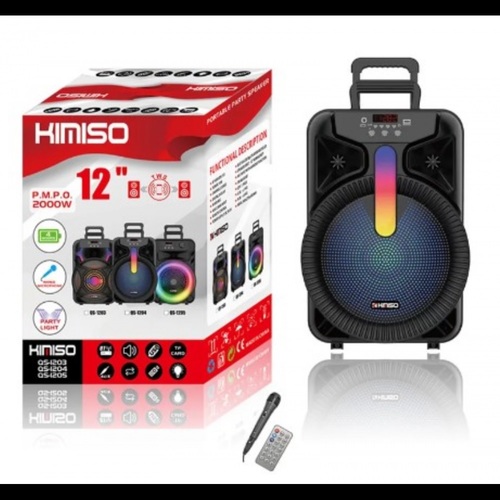 Колонка Напольная Kimiso QS-1204 TF/AUX/Radio/USB/bluetooth LED подсветка микрофон