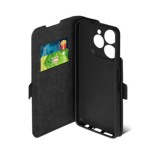 Чехол-книжка Tecno Spark 20 Pro черный горизонтальный DF - 4