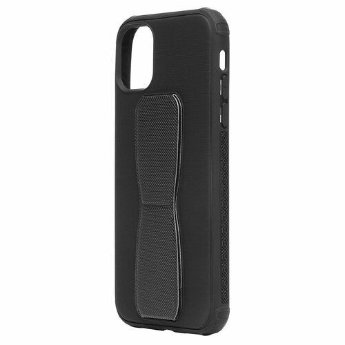 Накладка Xiaomi Redmi Note 13 4G черный с магнитом силикон+кожа Momo Stick Подставка-держатель - 2