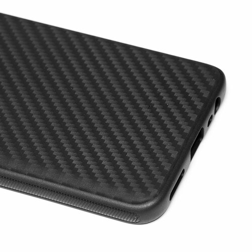 Накладка Samsung A35 черный с защитой камеры силикон Карбон - 2