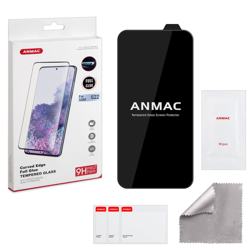 Защитное стекло Samsung S22/S23 черный FullGlue Cover Anmac