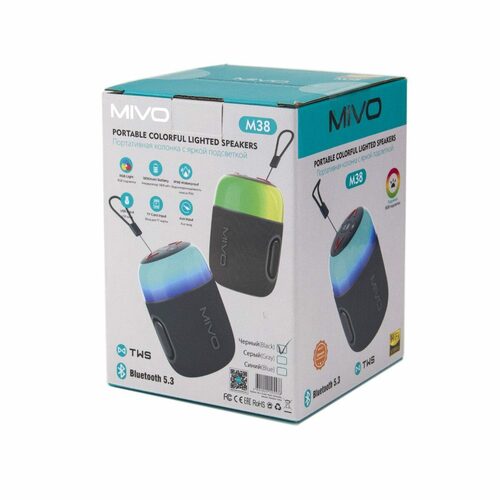 Колонка Бумбокс Mivo M38 TF/AUX/USB/bluetooth 10Вт черный - 3