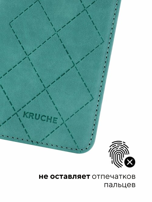 Чехол-книжка Samsung A54 бирюзовый горизонтальный Kruche Геометрия Ромбы - 7
