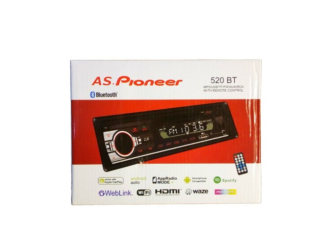 Автомагнитола PIONEER OK 520BT 1 din USB, microSD, AUX Bluetooth, пду многоцветная подсветка