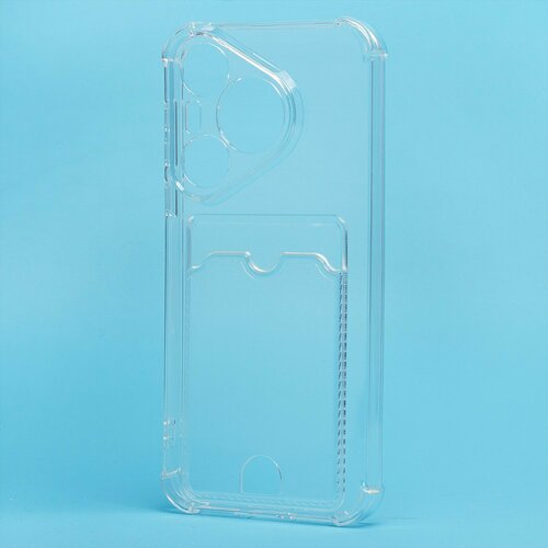 Накладка Huawei Pura 70 прозрачный с визитницей и защитой камеры силикон Противоударный - 2