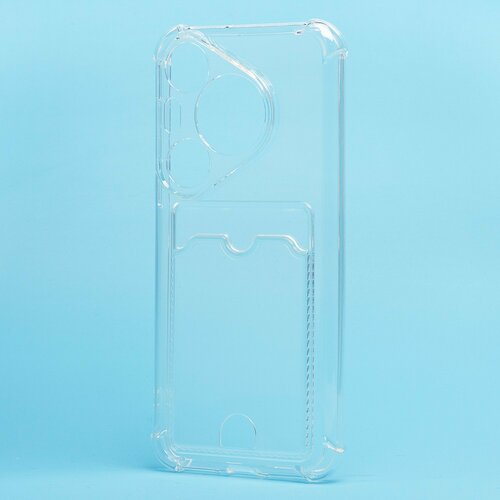 Накладка Huawei Pura 70 Pro прозрачный с визитницей и защитой камеры силикон Противоударный - 2