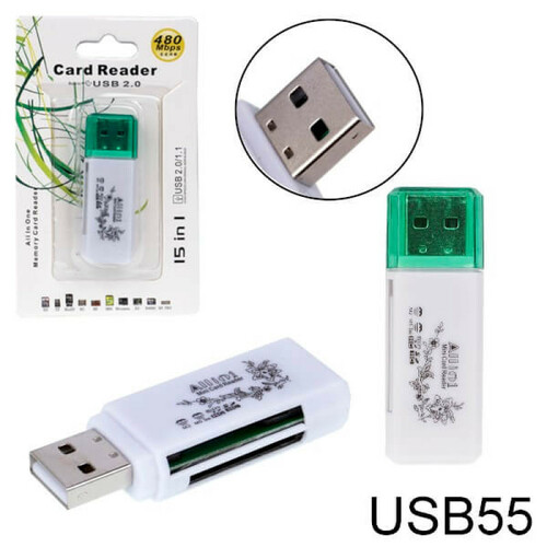 Картридер USB55 USB 2.0, microSD/SD