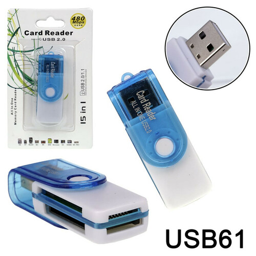 Картридер USB61 USB 2.0, microSD/SD