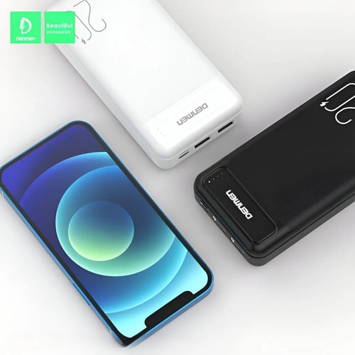 Внешний аккумулятор 20000 mAh Denmen DP10 2USB+Type-C белый LED индикатор - 2