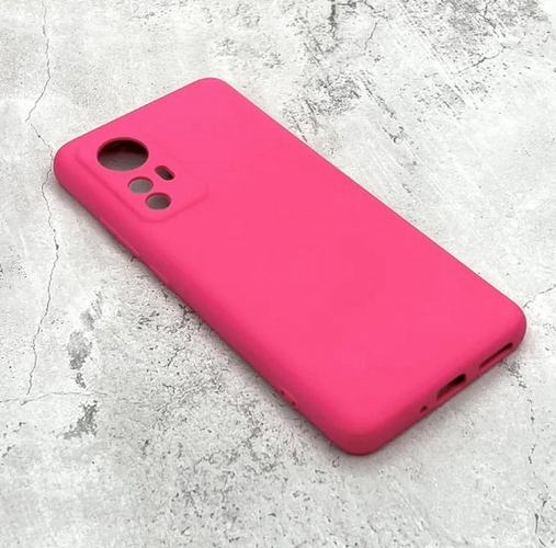 Накладка Xiaomi 12/12X ярко-розовый Silicone Case без лого
