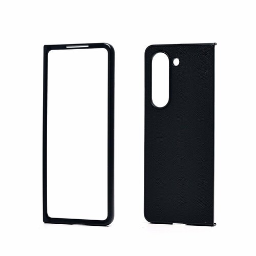 Накладка Samsung Z Fold 5 черный под ткань Однотонный - 2