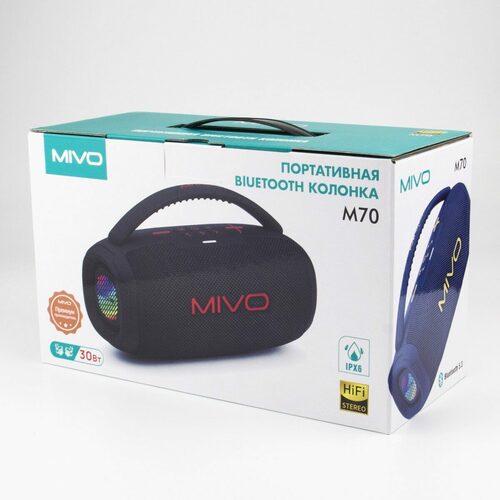 Колонка Бумбокс Mivo M70 TF/AUX/USB/bluetooth 30Вт красный