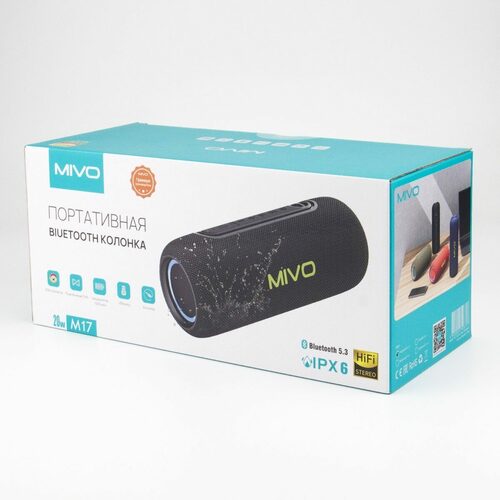 Колонка Бумбокс Mivo M17 TF/AUX/USB/bluetooth 20Вт черный