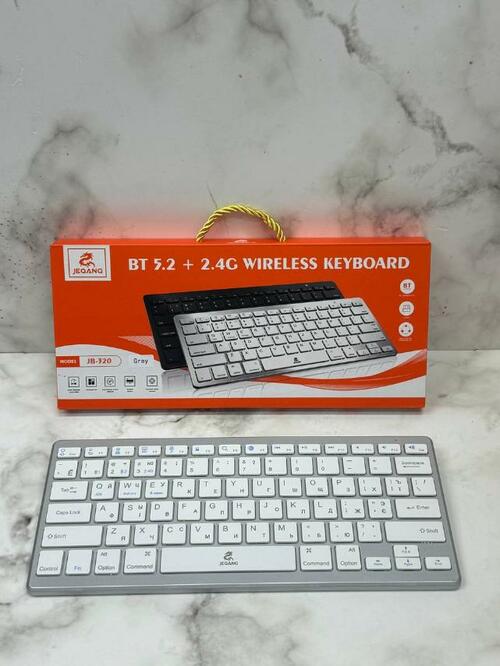 Клавиатура JEQANG JB-320 беспроводная Bluetooth серебро - 2
