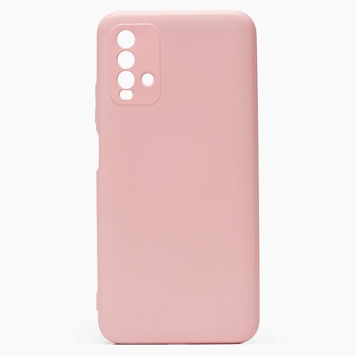 Накладка Xiaomi Redmi 9T светло-розовый с защитой камеры Silicone Case Full без лого