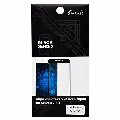 Защитное стекло Samsung A3 2016 черный FullGlue Brera - 2