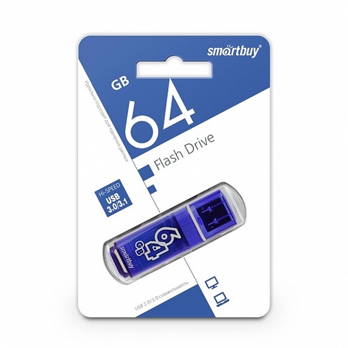 Флешка USB SmartBuy 64GB Glossy series USB 3.0 темно-синий