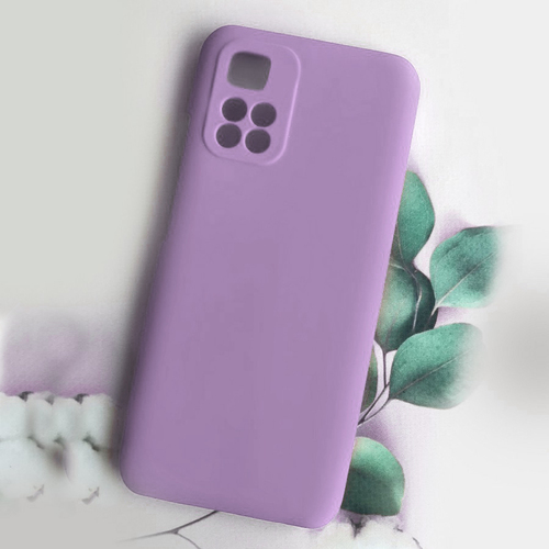 Накладка Xiaomi Redmi 10 сиреневый с защитой камеры Silicone Case без лого