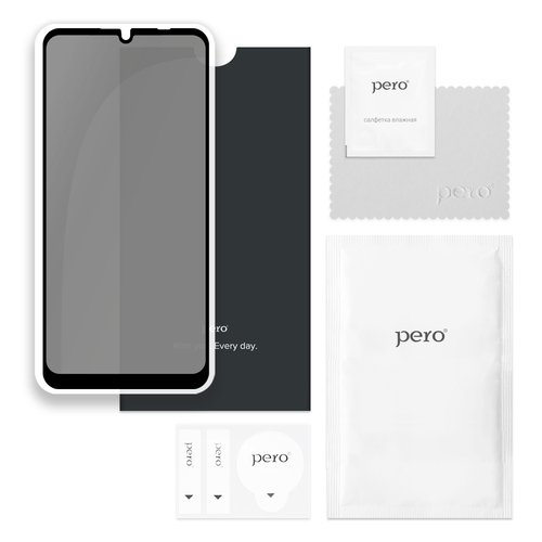 Защитное стекло Xiaomi Redmi Note 13/Note 13 Pro черный FullGlue антишпион PERO - 3
