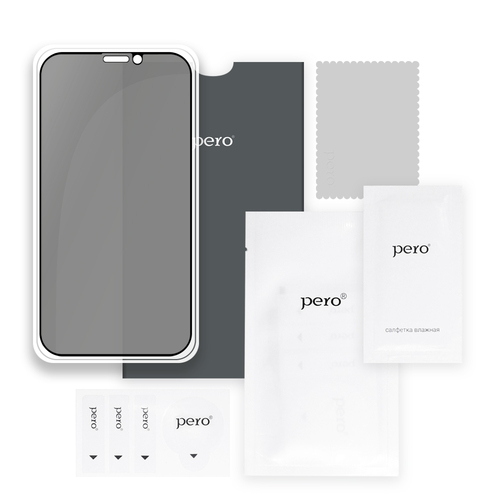 Защитное стекло Infinix Smart 8 Plus черный FullGlue антишпион PERO - 3