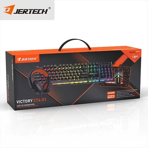 Игровой набор JER tech CT4-01 клавиатура+мышь+коврик+гарнитура, - 2